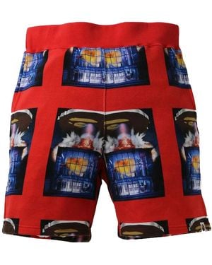A Bathing Ape Invasion Sweat Shorts 001Sph301005X" - Black
