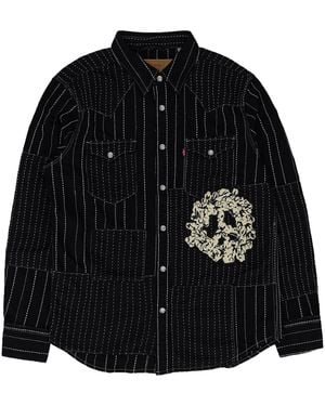 DENIM TEARS Levi's Overdyed Western Button Up Dt695" - Black