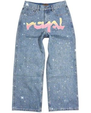 BIRTH OF ROYAL CHILD Graffiti Diamond Denim Jeans Bc25Fwpt14" - Blue