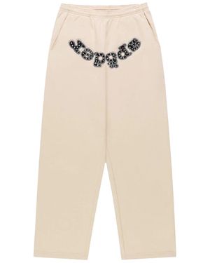 Sp5der Mixed Stone Og Logo Sweatpant "Cream" 431" - Black