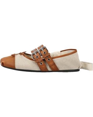 Miu Miu Canvas Ballerinas Tobacco" 5F608E 3Zmk F0C4Z" - Black