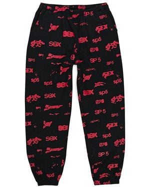 Sp5der All Over Print Jogger & Joggers P24Fw24Blk" - Black