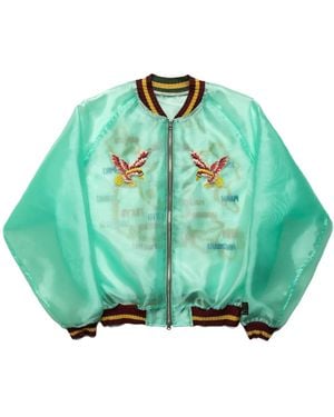 Kapital Sheer Pearl Souvenir Jacket "Moss" K2404Lj146-Mgr" - Green