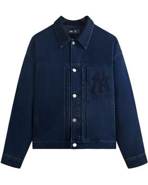 Kith New York Yankees Jay Denim Jacket "Mid" Khm011101 452" - Blue