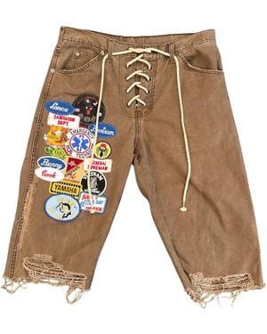 Secnd Slf Patchwork Field Day Vintage Shorts Pfldsh Brw" - Black