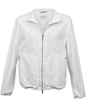 Brunello Cucinelli Lightweight Zip Front Jacket "Panama" Brun2371" - Black