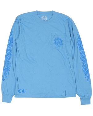 Chrome Hearts Miami Horseshoe Logo Long-Sleeve T-Shirt Chrm1149" - Blue