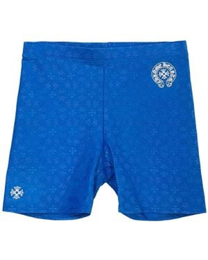 Chrome Hearts Horseshoe Logo Biking Shorts Chrm0843" - Blue