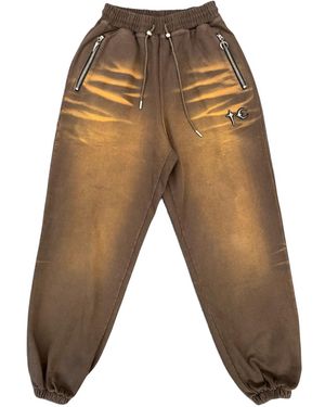 THUG CLUB Tc Two-Tone Washed Jogger Trousers Tc26Pt0302" - Black