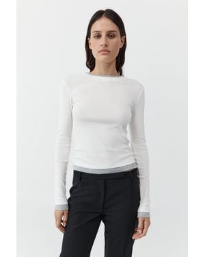 St. Agni Organic Cotton Layered Long Sleeve Top - White