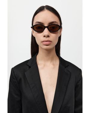St. Agni 90S Slim Oval Sunglasses - Black