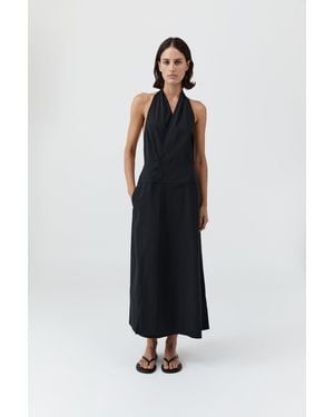St. Agni Halter Wrap Dress - Black