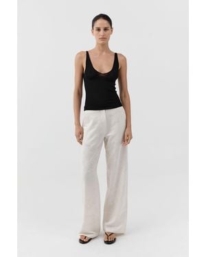 St. Agni Silk Wool Jacquard Minimal Pants - Multicolor