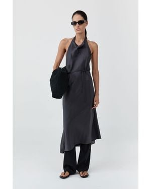 St. Agni Silk Wrap Dress - Blue