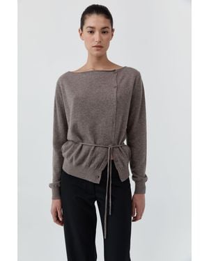 St. Agni Cashmere Asymm Cardigan - Gray