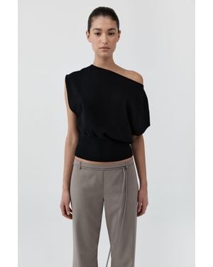 St. Agni Cashmere Asymm Top - Black