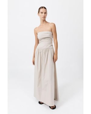St. Agni Gathered Strapless Tie Back Dress - White