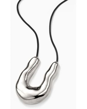 AGMES Large Wishbone Pendant - White