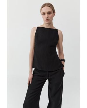 St. Agni Square Backless Top - Black
