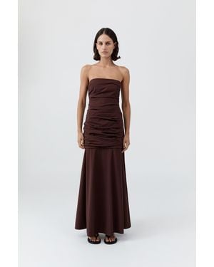 St. Agni Gathered Strapless Longline Dress - Multicolor