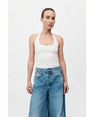 St. Agni Rib Halter Top - Blue