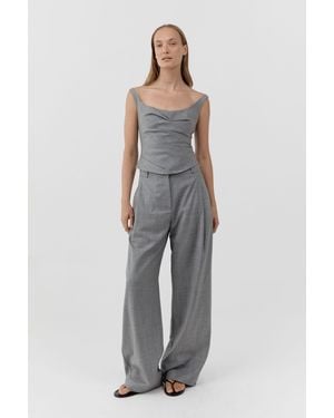 St. Agni Pleat Slouch Pants - Gray