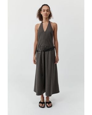 St. Agni Wool Halter Plunge Dress - Multicolour