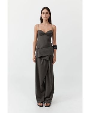 St. Agni Wool Tailored Fisherman Trousers - Grey