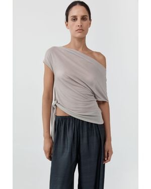 St. Agni Fine Jersey Off Shoulder Top - Gray