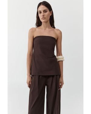 St. Agni Strapless Rouleau Tie Top - Brown