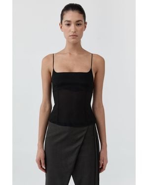 St. Agni Stretch Silk Cami - Black