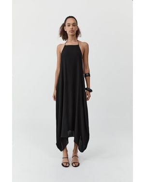 St. Agni Textured Weave Halter Dress - Black