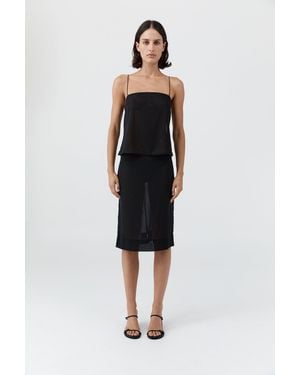 St. Agni Silk Glass Beaded Skirt - Black