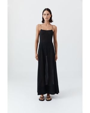 St. Agni Sheer Silk Slip Dress - White