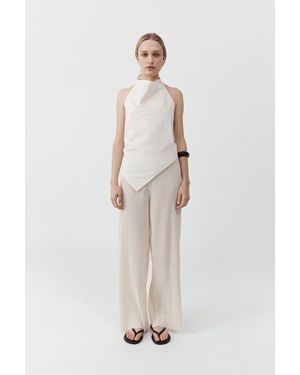 St. Agni Mini Pleat Trousers - White