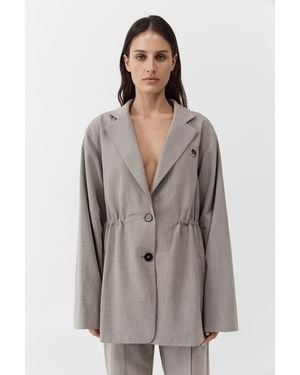 St. Agni Drawstring Waist Blazer - Brown