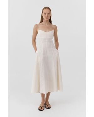 St. Agni Paneled Bustier Dress - White