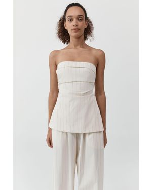 St. Agni Strapless Tie Back Top - White