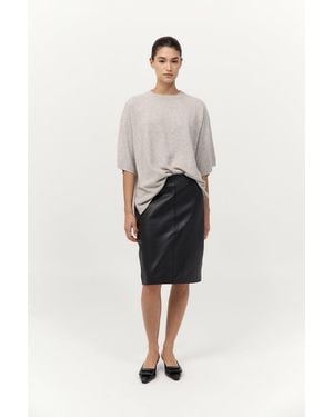 St. Agni Leather Pencil Skirt - Multicolour