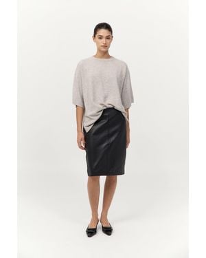 St. Agni Leather Pencil Skirt - Multicolour