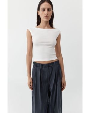 St. Agni Organic Cotton Off Shoulder Top - White