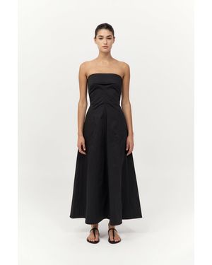 St. Agni Sculpted Cotton Strapless Dress - White