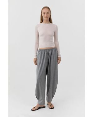 St. Agni Superfine Merino Wool Long Sleeve Top - Grey
