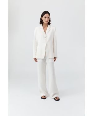 St. Agni 90S Linen Blazer - White