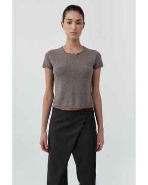 St. Agni Fine Merino Wool Baby Tee - Grey