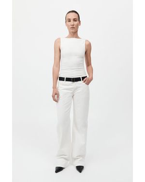 St. Agni Rib Bateau Cut Out Top - White