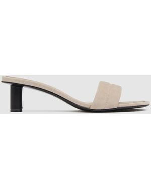 St. Agni Suede Stitch Detail Heel - White