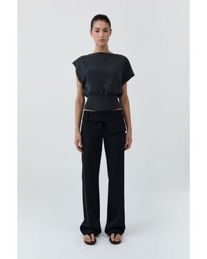 St. Agni Belt Detail Pants - Blue