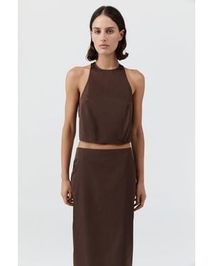 St. Agni Paper Taffeta Cocoon Top - Brown