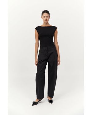 St. Agni Cotton Barrel Leg Trousers - Multicolour